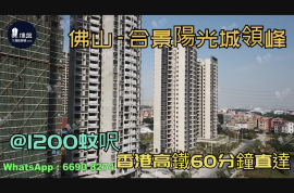 合景阳光城领峰-佛山|@1200蚊呎|首期5万(减)|香港高铁60分钟直达|香港银行按揭 (实景航拍)