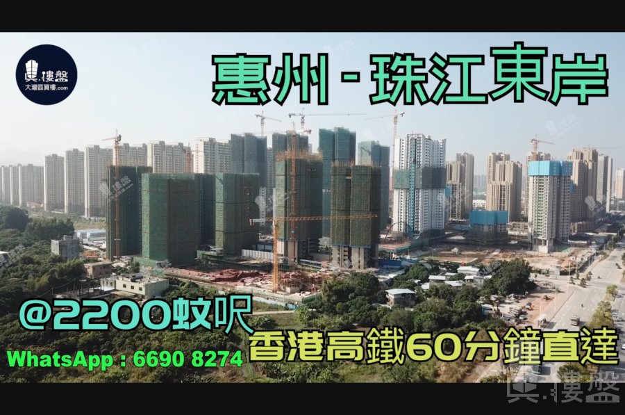 珠江東岸_惠州|首期3萬(減)|@2200蚊呎|香港高鐵60分鐘直達|香港銀行按揭(實景航拍)